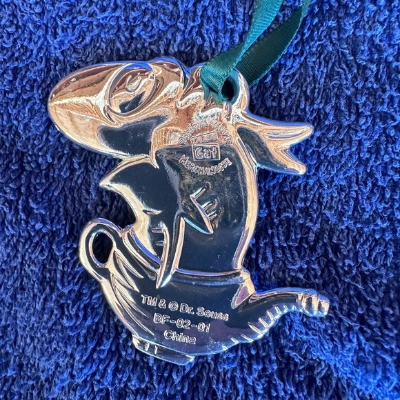 NEW Vintage Cat In The Hat Christmas Tree Ornament Dr Seuss Silver Plated Set - Picture 8 of 11